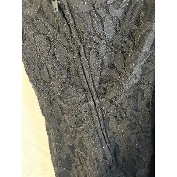 City Triangles Off The Shoulder Black Lace Lined Jewel W/pearls Style S/3 Dress - Picture 5 of 7